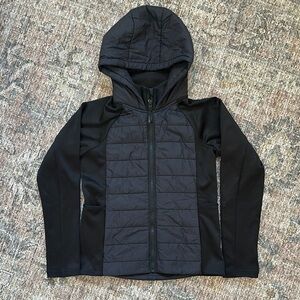 Athleta Girl Black Quilted Zip-Up Jacket